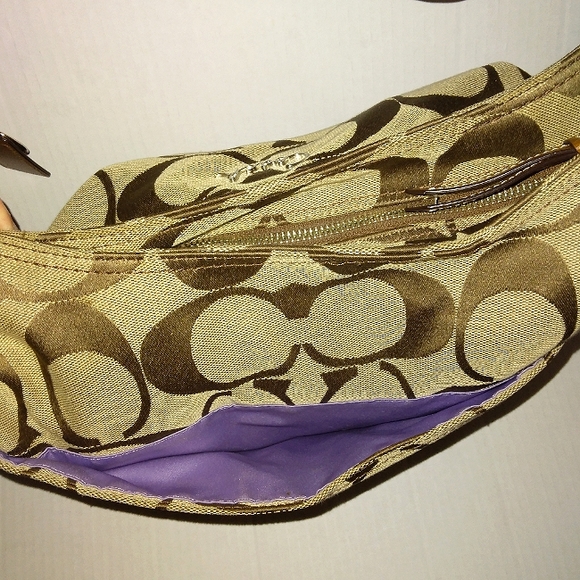 ☆Like New☆Gorgeous COACH Signature North South Convertible Pieced Leather Duffle - Picture 7 of 16